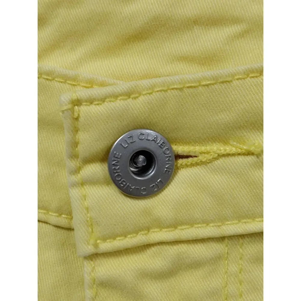 Liz Claiborne Yellow Straight Leg Stretch Pants Women Size 6